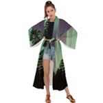 Silhouette Of Aurora Borealis Maxi Kimono