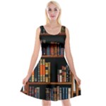 Assorted Title Of Books Piled In The Shelves Assorted Book Lot Inside The Wooden Shelf Reversible Velvet Sleeveless Dress