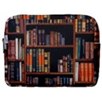 Assorted Title Of Books Piled In The Shelves Assorted Book Lot Inside The Wooden Shelf Make Up Pouch (Large)