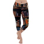 Assorted Title Of Books Piled In The Shelves Assorted Book Lot Inside The Wooden Shelf Lightweight Velour Capri Yoga Leggings