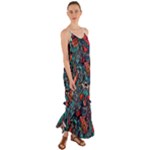 Vintage Tattoos Colorful Seamless Pattern Cami Maxi Ruffle Chiffon Dress