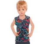 Vintage Tattoos Colorful Seamless Pattern Kids  Sport Tank Top