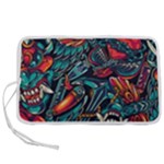 Vintage Tattoos Colorful Seamless Pattern Pen Storage Case (L)