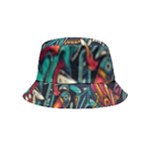 Vintage Tattoos Colorful Seamless Pattern Inside Out Bucket Hat (Kids)