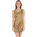 Flowers, Branches, Desenho, Edge, Leaves Bodycon Dress