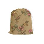 Flowers, Branches, Desenho, Edge, Leaves Drawstring Pouch (Large)