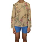 Flowers, Branches, Desenho, Edge, Leaves Kids  Long Sleeve Swimwear