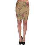 Flowers, Branches, Desenho, Edge, Leaves Bodycon Skirt