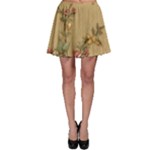 Flowers, Branches, Desenho, Edge, Leaves Skater Skirt