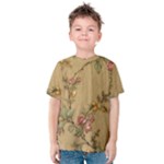 Flowers, Branches, Desenho, Edge, Leaves Kids  Cotton T-Shirt