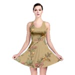 Flowers, Branches, Desenho, Edge, Leaves Reversible Skater Dress