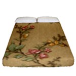 Flowers, Branches, Desenho, Edge, Leaves Fitted Sheet (Queen Size)