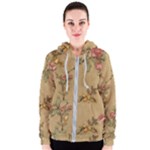 Flowers, Branches, Desenho, Edge, Leaves Women s Zipper Hoodie