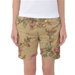 Flowers, Branches, Desenho, Edge, Leaves Women s Basketball Shorts