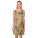 Flowers, Branches, Desenho, Edge, Leaves Sleeveless Satin Nightdress