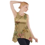 Flowers, Branches, Desenho, Edge, Leaves Side Drop Tank Tunic