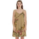 Flowers, Branches, Desenho, Edge, Leaves Mini Camis Dress With Pockets