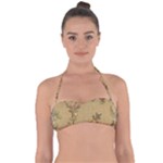 Flowers, Branches, Desenho, Edge, Leaves Tie Back Bikini Top