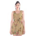 Flowers, Branches, Desenho, Edge, Leaves Scoop Neck Skater Dress