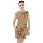 Flowers, Branches, Desenho, Edge, Leaves Drawstring Hooded Dress