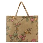 Flowers, Branches, Desenho, Edge, Leaves Zipper Large Tote Bag