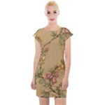 Flowers, Branches, Desenho, Edge, Leaves Cap Sleeve Bodycon Dress