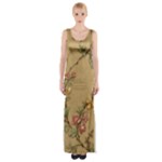 Flowers, Branches, Desenho, Edge, Leaves Thigh Split Maxi Dress