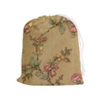 Flowers, Branches, Desenho, Edge, Leaves Drawstring Pouch (XL)