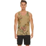 Flowers, Branches, Desenho, Edge, Leaves Men s Wide Collar Tank Top