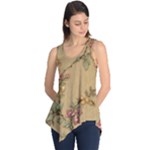 Flowers, Branches, Desenho, Edge, Leaves Sleeveless Tunic