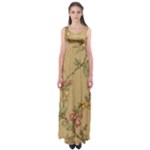 Flowers, Branches, Desenho, Edge, Leaves Empire Waist Maxi Dress