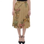 Flowers, Branches, Desenho, Edge, Leaves Classic Midi Skirt