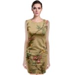 Flowers, Branches, Desenho, Edge, Leaves Classic Sleeveless Midi Dress