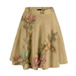 Flowers, Branches, Desenho, Edge, Leaves High Waist Skirt