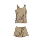 Flowers, Branches, Desenho, Edge, Leaves Kids  Boyleg Swimsuit