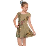 Flowers, Branches, Desenho, Edge, Leaves Kids  Cap Sleeve Dress