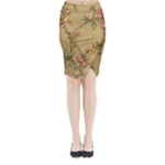 Flowers, Branches, Desenho, Edge, Leaves Midi Wrap Pencil Skirt