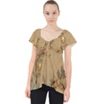 Flowers, Branches, Desenho, Edge, Leaves Lace Front Dolly Top