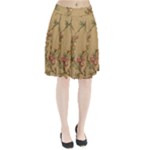 Flowers, Branches, Desenho, Edge, Leaves Pleated Skirt