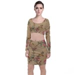 Flowers, Branches, Desenho, Edge, Leaves Top and Skirt Sets