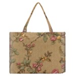 Flowers, Branches, Desenho, Edge, Leaves Zipper Medium Tote Bag