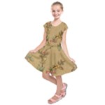 Flowers, Branches, Desenho, Edge, Leaves Kids  Short Sleeve Dress