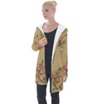 Flowers, Branches, Desenho, Edge, Leaves Longline Hooded Cardigan