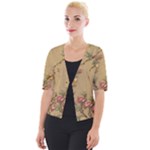 Flowers, Branches, Desenho, Edge, Leaves Cropped Button Cardigan