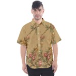 Flowers, Branches, Desenho, Edge, Leaves Men s Short Sleeve Shirt