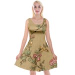 Flowers, Branches, Desenho, Edge, Leaves Reversible Velvet Sleeveless Dress