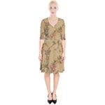 Flowers, Branches, Desenho, Edge, Leaves Wrap Up Cocktail Dress