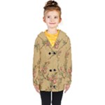 Flowers, Branches, Desenho, Edge, Leaves Kids  Double Breasted Button Coat