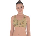 Flowers, Branches, Desenho, Edge, Leaves Cross String Back Sports Bra