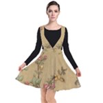 Flowers, Branches, Desenho, Edge, Leaves Plunge Pinafore Dress